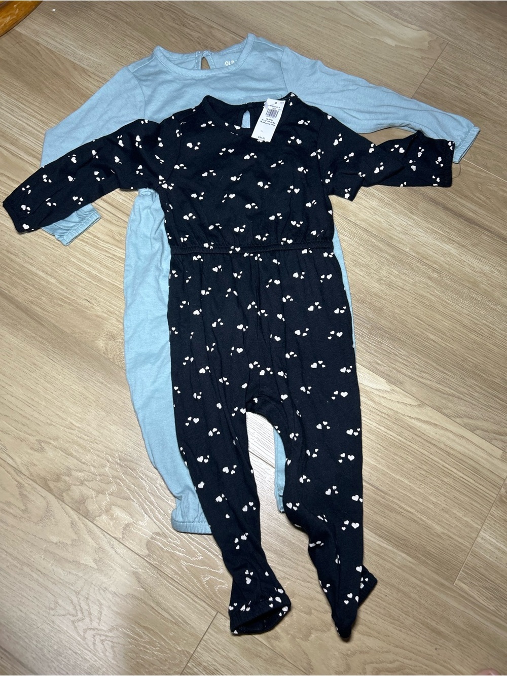 Old Navy Black Cherry-Print Footie One-Piece